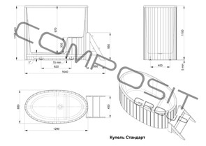 Купель композитная круглая «Стандарт» PolarSpa 68х130 термососна